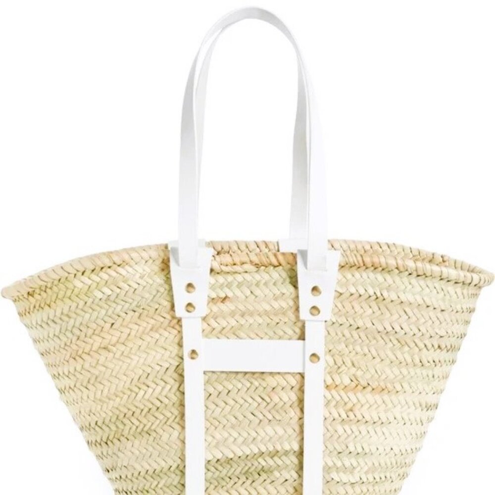 NWT FRAME Straw Tote- natural and OFF white SOLD OUT EVERYWHERE - Picture 4 of 7